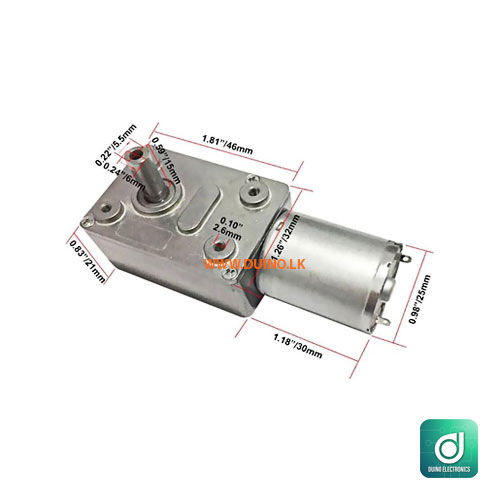 12VDC 120RPM JGY370 Gear Reduction Motor Worm Reversible Turbo Gearbox