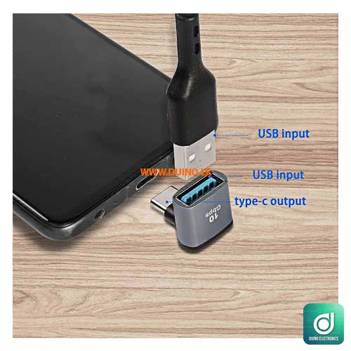 USB C to USB 3.1 Female Adapter 10Gbps 90 Degree Angle