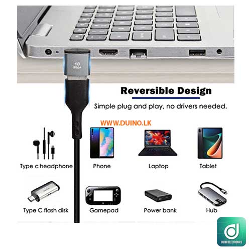 USB C to USB 3.1 Female Adapter 10Gbps 90 Degree Angle