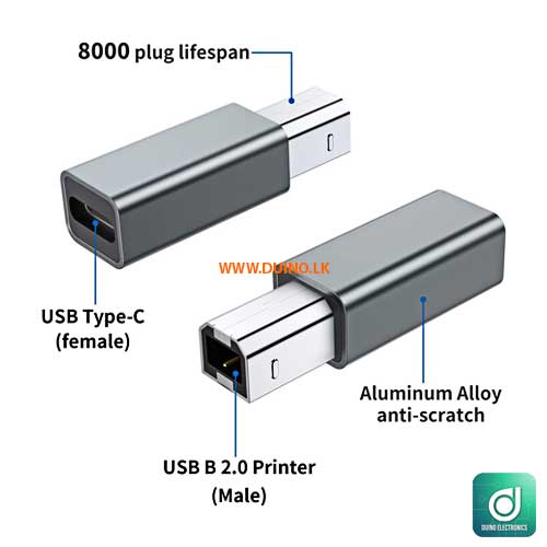 USB Type C to USB B Converter Connector
