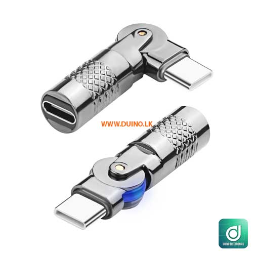 USB Type C Male to Female Rotatable 180° Angle Swivel Adapter
