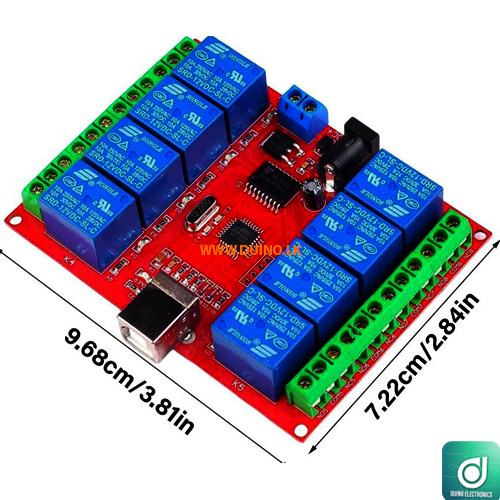 12V USB Controlled 8 Channel Relays Module Board Programmable Computer ...