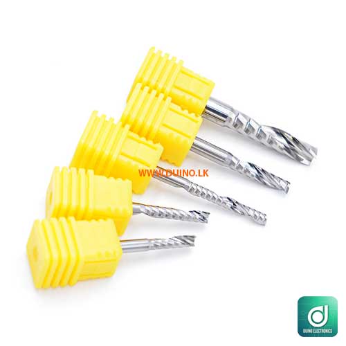 Spiral Flute Bit, Flat Nose Bit, Single Flute Bit, CNC Router Bit, Woodworking Bit, Plastic Cutting Bit, Pocket Cutting Bit, Groove Cutting Bit, Flat End Mill, Precision Milling Tool, Router Accessories, Hobby CNC Tools