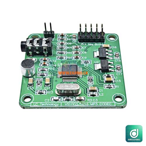 VS1053, VS1053 MP3 Module, MP3 Audio Player Decoder, Audio Decoder Module, SPI Interface Module, VS1053B Codec, Audio Development Board, Microphone Input Module, Embedded Audio Module, DIY Audio Player, Arduino Audio Module, MP3 Decoder Board