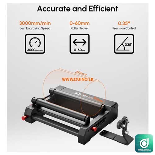 AlgoLaser Rotary Roller (RR2) Y-Axis Rotary Attachment for Laser Engravers