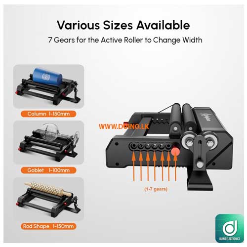 AlgoLaser Rotary Roller (RR2) Y-Axis Rotary Attachment for Laser Engravers