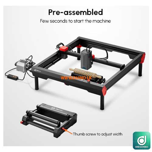 AlgoLaser Rotary Roller (RR2) Y-Axis Rotary Attachment for Laser Engravers