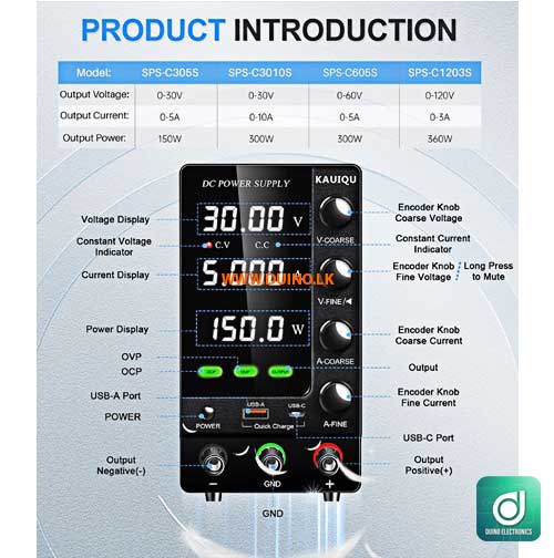30V 5A DC power supply, SPS-C305S, KUAIQU power supply, adjustable DC power supply, bench power supply, regulated power supply, variable voltage power supply, variable current power supply, switching power supply, digital display power supply, lab power supply, electronics testing power supply, precision DC power supply, high accuracy power supply, compact bench PSU, DIY electronics tools, repair tools power supply