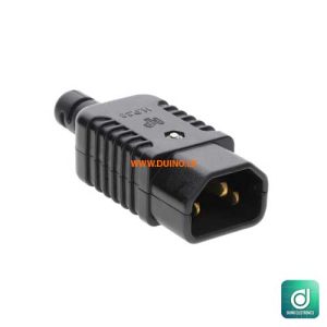 IEC C14 Kettle Lead Male Inline Plug Connector 10A 230V Black