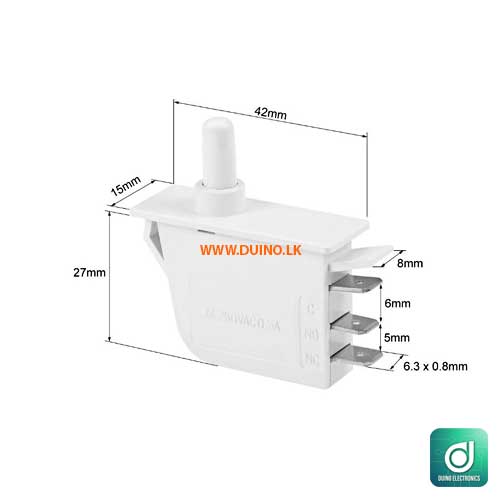 Refrigerator Door Light Momentary Switch 3 Pin 1NO 1NC AC 250V 0.5A