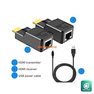60M HDMI Extender over Cat5e/6/7 cable 1080P HDMI to RJ45 HDMI over Ethernet for PC laptop PS4 PS5 HDTV