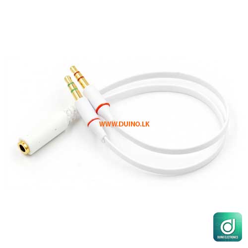 3.5mm Headphone Audio Y Splitter Cable 1 Female to 2 Male
