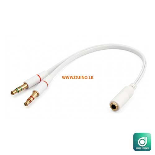 3.5mm Headphone Audio Y Splitter Cable 1 Female to 2 Male