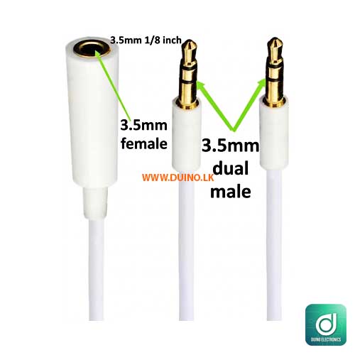 3.5mm Headphone Audio Y Splitter Cable 1 Female to 2 Male