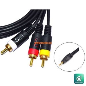 Stereo 3.5mm to 3 RCA AV Input Adapter Cord Cable