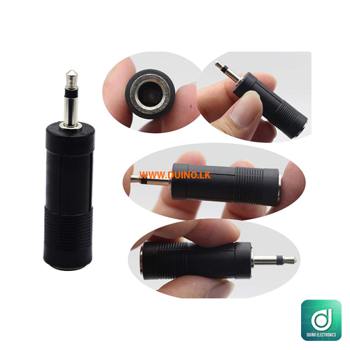 3.5mm Male Mono Plug to 6.35mm Female Socket Adapter
