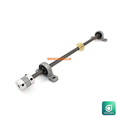 500mm 8mm Lead Screw Pitch 2mm Lead 8mm Set Copper Nut + Coupling + Pillow Bearing Block