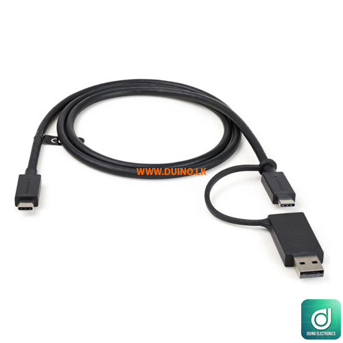 USB C CABLE WITH USB A ADAPTER 1M USB C HYBRID DOCK CABLE