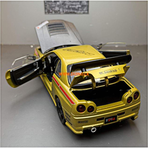 Hot Nissan GTR R34 1:24 Scale Alloy Sport Car Diecast Model