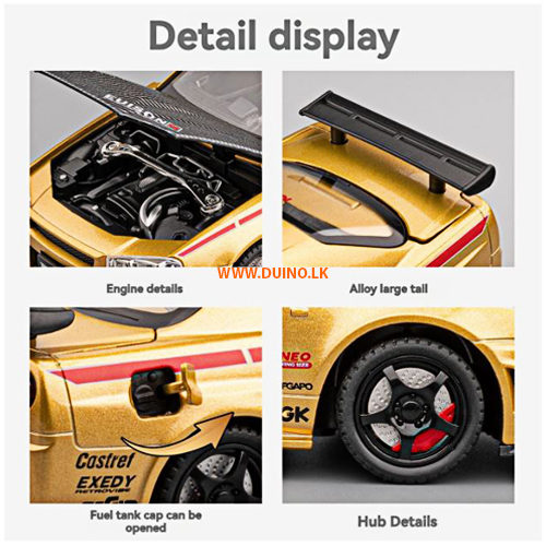 Hot Nissan GTR R34 1:24 Scale Alloy Sport Car Diecast Model