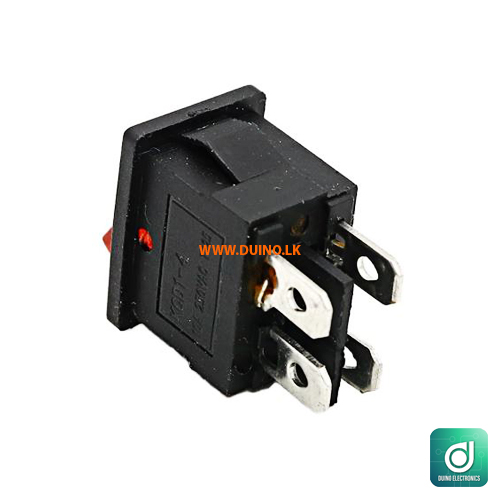 KCD1 Rocker Switch Red 10A 250V AC 4 Pin DPDT ON/OFF With Indicator