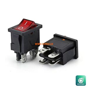 KCD1 Rocker Switch Red 10A 250V AC 4 Pin DPDT ON/OFF With Indicator